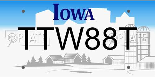 TTW88T Iowa License Plate