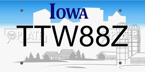 TTW88Z Iowa License Plate