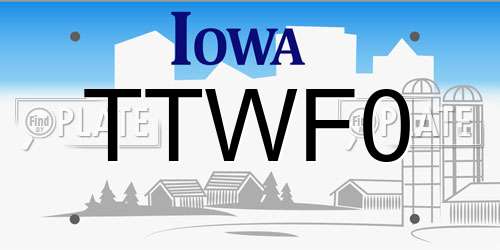 TTWF0 Iowa License Plate