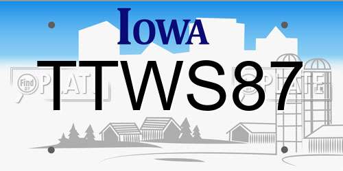 TTWS87 Iowa License Plate