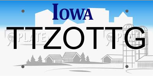 TTZOTTG Iowa License Plate