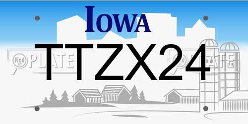 TTZX24 Iowa License Plate