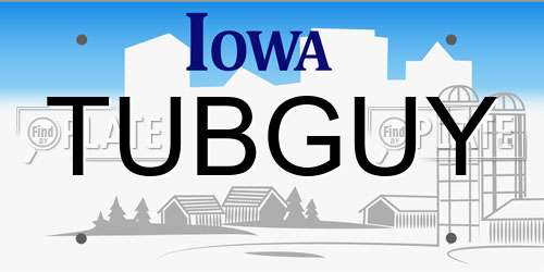 TUBGUY Iowa License Plate