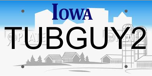 TUBGUY2 Iowa License Plate
