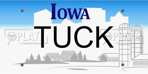 TUCK Iowa License Plate