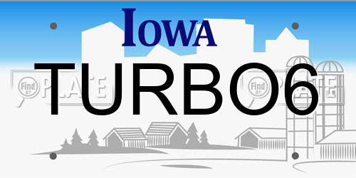 TURBO6 Iowa License Plate