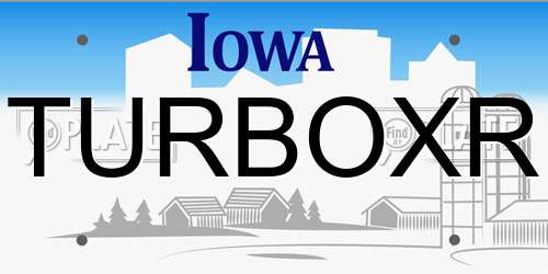 TURBOXR Iowa License Plate
