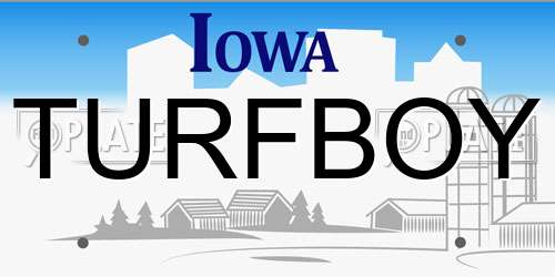 TURFBOY Iowa License Plate