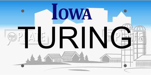 TURING Iowa License Plate