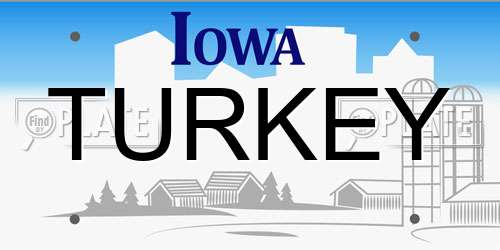 TURKEY Iowa License Plate