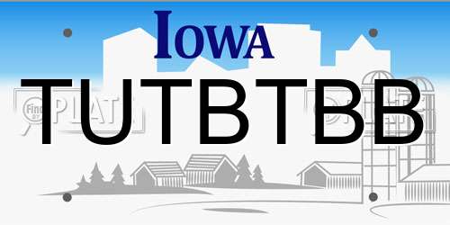 TUTBTBB Iowa License Plate