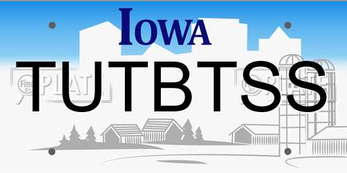 TUTBTSS Iowa License Plate