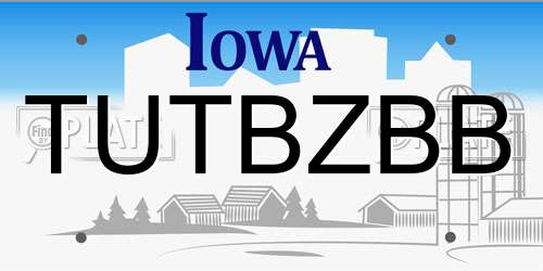 TUTBZBB Iowa License Plate