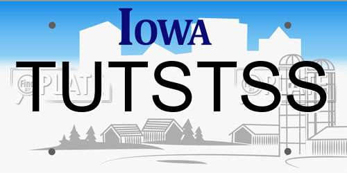 TUTSTSS Iowa License Plate