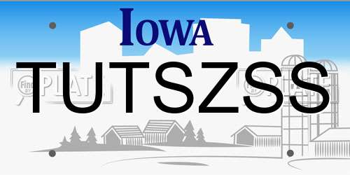 TUTSZSS Iowa License Plate