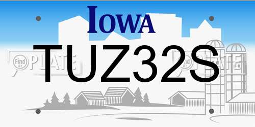 TUZ32S Iowa License Plate