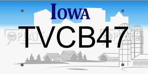 TVCB47 Iowa License Plate