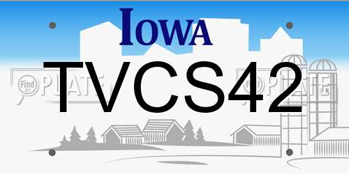 TVCS42 Iowa License Plate