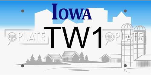 TW1 Iowa License Plate