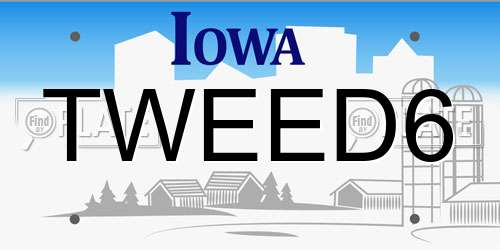 TWEED6 Iowa License Plate