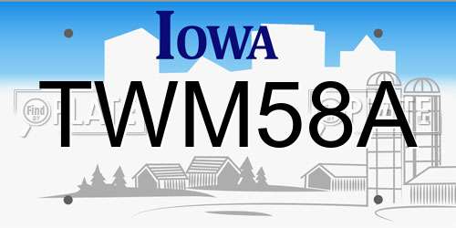 TWM58A Iowa License Plate