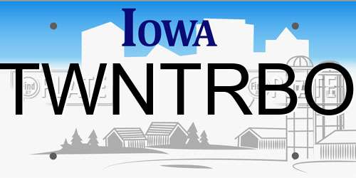 TWNTRBO Iowa License Plate