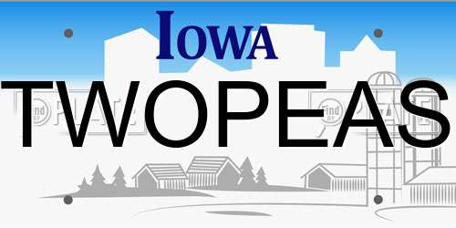TWOPEAS Iowa License Plate