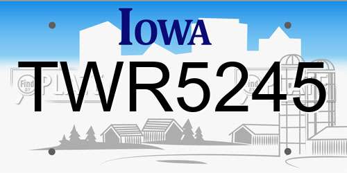 TWR5245 Iowa License Plate