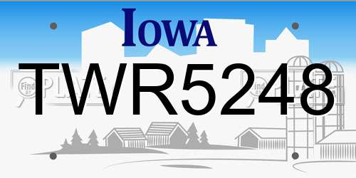 TWR5248 Iowa License Plate