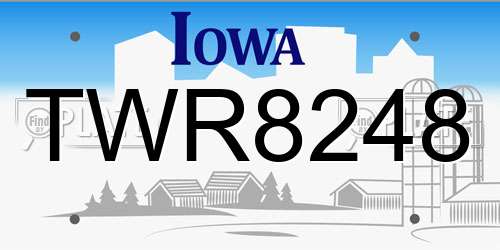 TWR8248 Iowa License Plate