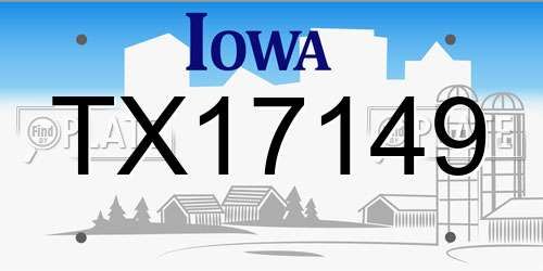 TX17149 Iowa License Plate