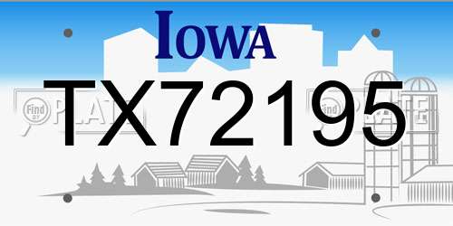 TX72195 Iowa License Plate