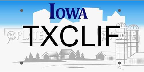 TXCLIF Iowa License Plate