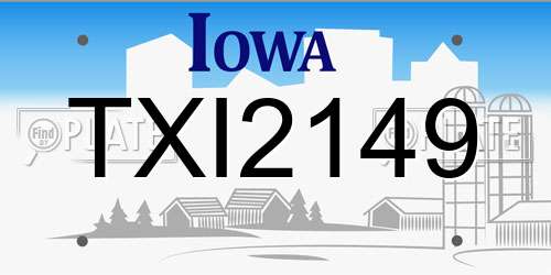 TXI2149 Iowa License Plate