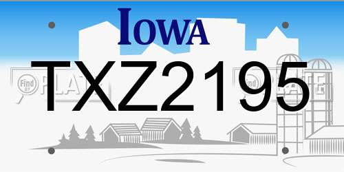 TXZ2195 Iowa License Plate