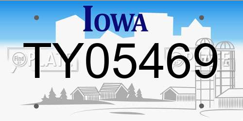 TY05469 Iowa License Plate