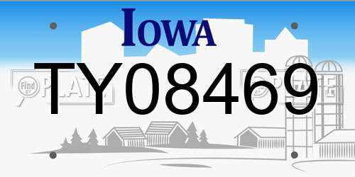 TY08469 Iowa License Plate