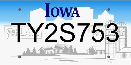 TY2S753 Iowa License Plate