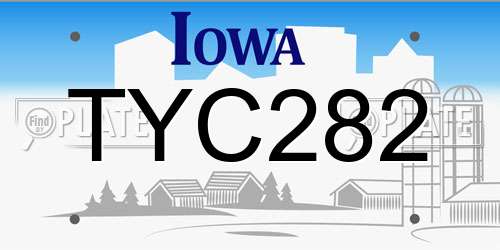 TYC282 Iowa License Plate
