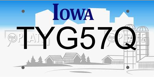 TYG57Q Iowa License Plate