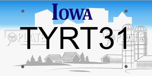 TYRT31 Iowa License Plate