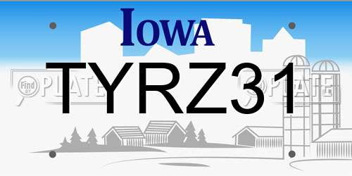 TYRZ31 Iowa License Plate