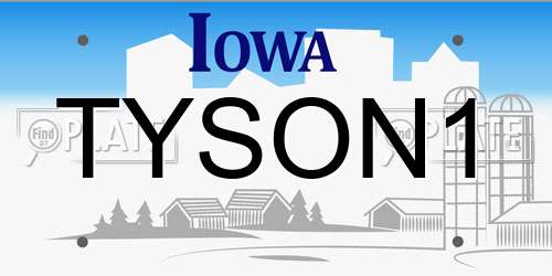 TYSON1 Iowa License Plate