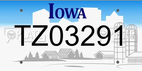 TZ03291 Iowa License Plate