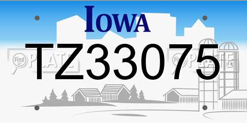 TZ33075 Iowa License Plate
