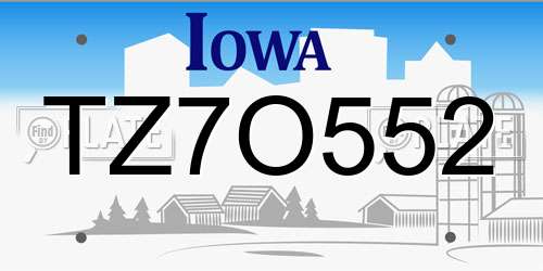 TZ7O552 Iowa License Plate