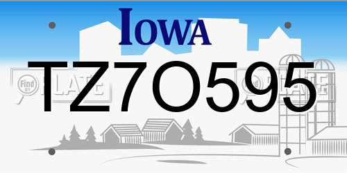 TZ7O595 Iowa License Plate