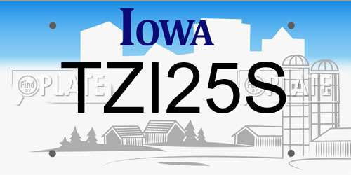 TZI25S Iowa License Plate