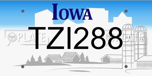 TZI288 Iowa License Plate