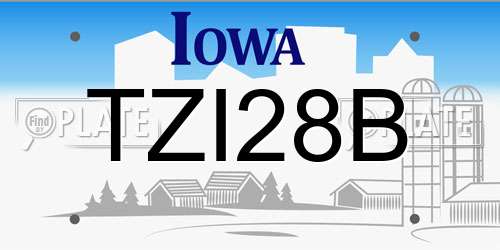TZI28B Iowa License Plate